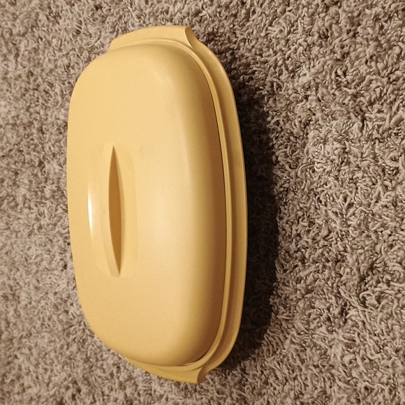 Vintage Tupperware Oval 3 Piece Microwave Steamer 1273-1 1275-2 1274-6 Gold - Picture 8 of 8